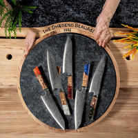 Ensemble de couteaux de cuisine japonais en acier Damas de haute qualité, 67 couches, couteau de chef pour couper la viande et les légumes, lame en acier carbone Kiritsuke, 60 HRC