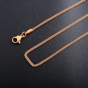 Collier ras du cou fin en acier inoxydable, chaîne réglable à maillons Chopin, plaqué <span class=keywords><strong>or</strong></span> 18 carats, fermoir mousqueton, bijoux unisexe pour <span class=keywords><strong>le</strong></span> quotidien - Product Image 3