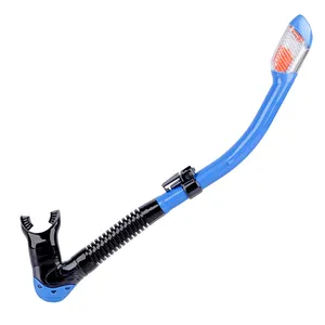 Youth Dry-Top Snorkel Splash-Guard and Closing Valve on Top, Silicone Mouthpiece Quick-Release Keeper