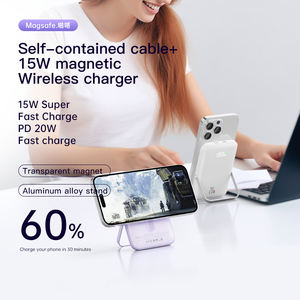 Banque d'alimentation sans fil magnétique transparente d'usine 10000mAh avec support en métal PD 20W <span class=keywords><strong>batterie</strong></span> <span class=keywords><strong>externe</strong></span> mince à charge rapide - Product Image 4