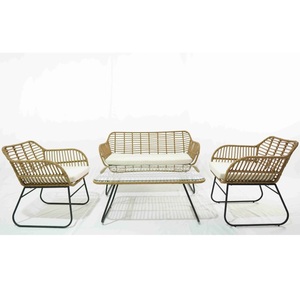 Yoho Durable Wicker 4PCs Sectioanl Lujo Jardín al aire libre Aluminio Sofá Conjunto Muebles - Product Image 4