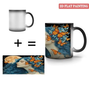 Modern Dining <b>Table</b> Decor Mug 11oz Frosted Black Ceramic Heat <b>Activated</b> Coffee Cup - Product Image 4