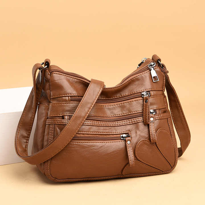 Womens Commuter Soft Leather Large-Capacity Crossbody Shoulder Bag