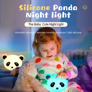 Rohs EMC FCC LFGB LED 3D Panda Shape USB có thể sạc lại Bảng Led đèn ánh sáng ban đêm Silicone đêm đèn cho phòng trẻ em