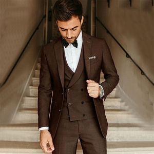 Nouveau Slim-Fit affaires décontracté trois pièces veste pantalon ensemble meilleur homme smoking pour les fêtes Simple marié costume bouton fermeture à glissière - Product Image 4
