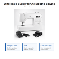 Machine à coudre électrique domestique : Kit de démonstration pour boutique en ligne avec sélecteur de points multiples, pédale et pack d'accessoires pour les acheteurs