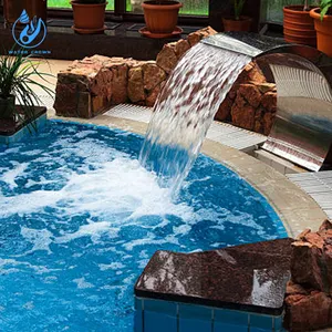 Stainless Steel Water Curtain Swim Spa Pool Cascade Spillway Swimming Pool Waterfall