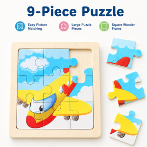 Rompecabezas <span class=keywords><strong>de</strong></span> Madera para Niños <span class=keywords><strong>con</strong></span> Diseño <span class=keywords><strong>de</strong></span> Animales <span class=keywords><strong>de</strong></span> Dibujos Animados - Product Image 3