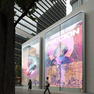 LED Flexible Transparent <b>Film</b> Screen P10 9.534W x 39.434H Indoor Wall Mount Advertising Display Silver Color - Product Image 5