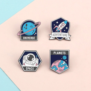 Creative <strong>Space</strong> Series Rocket Astronaut Cosmic Planet Fashion Exquisite Dream Brooch Diamond Geometric <strong>Decorations</strong> - Product Image 3