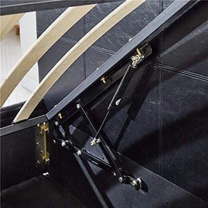 Faux lato del <span class=keywords><strong>letto</strong></span> morbido <span class=keywords><strong>letto</strong></span> in pelle con aerodinamico progettato re nero mobili camera da <span class=keywords><strong>letto</strong></span> - Product Image 6