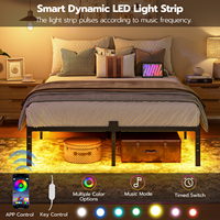 Vente en gros Base de lit en bois design industriel avec cadre en métal Cadres de lit simple/double/double/queen/king size pour chambre à coucher