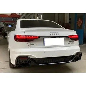 Body kit for Audi A4 2021 modified to RS4 include front and rear bumper assembly with grille rear diffuser tail pipes