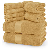 Ensemble de serviettes de bain Hotel 8 pièces Collection 100% serviettes en satin de coton doux absorbant texturé ensemble de serviettes de bain en éponge solide