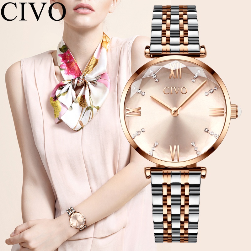 Reloj Mujer CIVO Simple Women Fashion Luxury Watches Waterproof Diamond For Women Lady Clock Quartz Wrist Watch