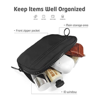 Dompet pendek kecil poliester uniseks, tempat kartu, dompet koin, penutup ritsleting, tas genggam ringan