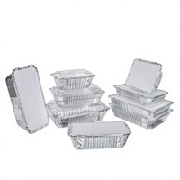 Plateau pour restauration rapide papier d'aluminium bas prix NO.2 F2 150*120*45mm 450ml conteneur alimentaire 5g PET papier d'aluminium personnalisé cuisson accepter