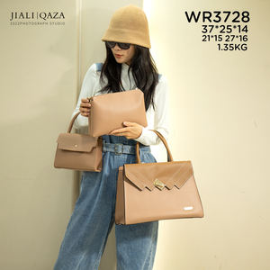 Jiali QAZA 대용량 리치 패턴 여성용 3 피스 레이디 핸드백 맞춤형 인쇄 로고 자수 PU 소재 후크 루프 - Product Image 6