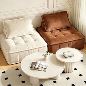 <span class=keywords><strong>Canapé</strong></span> modulaire en velours côtelé moderne avec coussin de dossier amovible et réglable pour salon, chambre, balcon, chaise longue paresseuse - Product Image 3