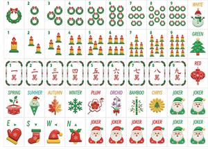 Juego Completo de Mahjong Americano de Acrílico de 4 Capas con Temática Navideña Honvant, Diseño Grabado, Patas Metálicas Plegables, Portátil para 4 Jugadores - Product Image 2