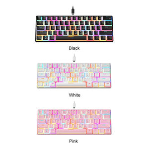 <span class=keywords><strong>Clavier</strong></span> de jeu mécanique filaire OEM 60% avec rétroéclairage RGB 7 couleurs ergonomique pour les joueurs sur PC - Product Image 6