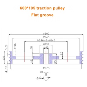 Polea de Tracción D600 de 4 Ranuras con Recubrimiento Cerámico/Acero Anodizado Duro - Product Image 2