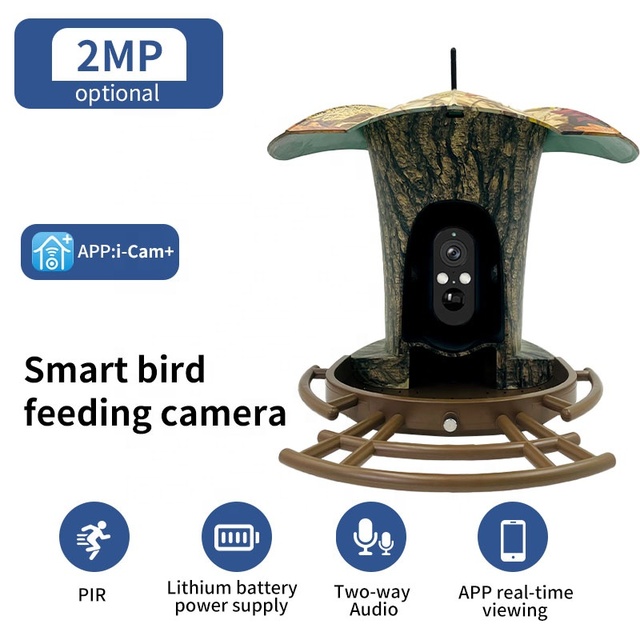 Smart Ai Bird Feeder Luxury With I-cam APP HD Camera 4G WiFi 5200mAh Battery Real Time Voice for Bird Lovers