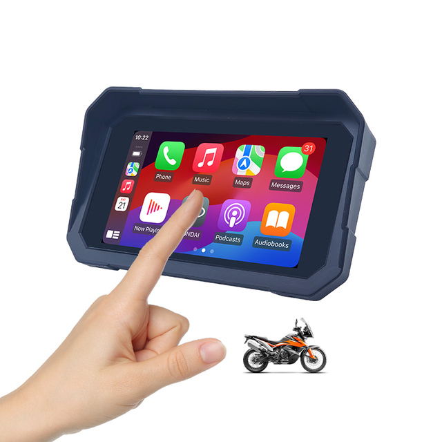 5 Inch Motorcycle Smart Screen TPMS Wireless Apple Carplay Android Auto Waterproof IPS Touchscreen 12V Voltage for Motorcycle