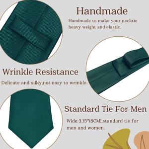 100% Polyester Weave Tissé Jacquard Vert <span class=keywords><strong>Repp</strong></span> Cravate Personnalisation Pour Hommes Cravates Classiques - Product Image 3
