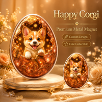 Pièce de collection premium en cuivre pur 999 de 5 oz, en forme d'œuf, motif chien coloré en relief, série animale, édition collector, cadeau imprimé
