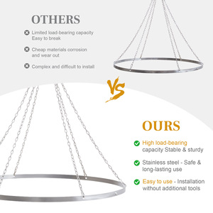 <span class=keywords><strong>Kit</strong></span> de suspension de rideau de <span class=keywords><strong>plafond</strong></span> en métal argenté de 24 pouces pour décorations de <span class=keywords><strong>mariage</strong></span> - Product Image 2