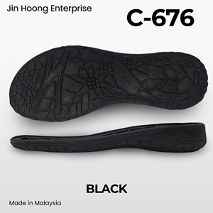 Jin Hoong Women's C-676 PVC Black Outsole 35mm Thick with Durable Anti-Slip & <b>Water</b>-Resistant Features for Slippers/<b>Shoes</b> - Product Image 3