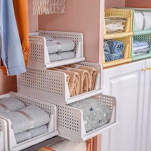 <b>Folding</b> Closet Organizers Stackable Plastic Drawer <b>Wardrobe</b> Clothes Organizer - Product Image 3