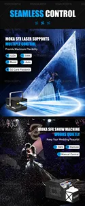 Moka Sfx 2w 3w 6w 10w Led Rgb Animation Wedding Laser Show Beam Disco Stage Dj Laser Lights With Snow Machine Wedding Projector