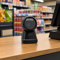 Lecteur de codes-barres omnidirectionnel 2D de bureau, filaire, mains libres, lecteur de codes QR pour la vente au détail, les points de vente, les caisses de supermarchés