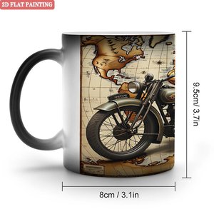 Magic Color Changing Mug 11oz Frosted Black <b>Ceramic</b> Heat Sensitive Drinking <b>Cup</b> - Product Image 1