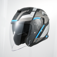 ECE2206 nouveau modèle Open Face casque de moto noir mat ABS pour la conduite sur route homologué