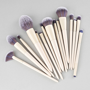 Juego De <span class=keywords><strong>Brochas</strong></span> De Maquillaje Beige Vegan Cruelty Free, 15 Uds., juego De <span class=keywords><strong>brochas</strong></span> De Maquillaje De lujo De alta calidad con etiqueta privada y logotipo personalizado - Product Image 6