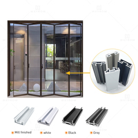 Portes pliantes intérieures sur mesure, système 40, portes pliantes en verre aluminium, profilés fins extrudés
