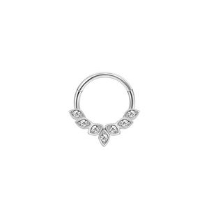 Vente en gros de bijoux de piercing corporel pour femmes, <span class=keywords><strong>anneau</strong></span> de nez à clic en acier chirurgical ASTM F136 G23, pavé de CZ blanc, cartilage de l'<span class=keywords><strong>oreille</strong></span>, tragus, hélix, <span class=keywords><strong>lobe</strong></span> - Product Image 2