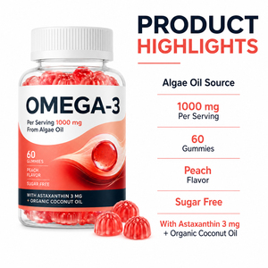 Gummies véganes bio prénatales à l'acide folique et à l'huile de poisson d'algues riches en EPA et DHA pour enfants et adultes - Sans gluten - Améliore l'immunité - Product Image 5