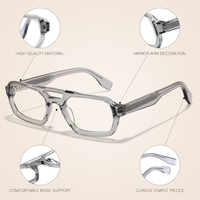 Lunettes SENTA à double pont en acétate, style unisexe tendance, transparentes, anti-lumière bleue, monture optique en acétate, vente chaude
