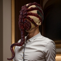 Masque Horrifiant en Latex Facehugger - Masque de Fête Intégral avec Tentacules Réalistes et Texture Bio-Organique Effrayante pour Masquerade en Extérieur