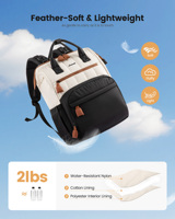 LOVEVOOK Sac à langer Puffer Sac à dos léger pour bébé avec matelas à langer et boucles de poussette Grand sac à dos pour maman papa