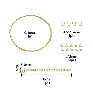 Kit de matériel DIY pour la fabrication de bijoux : fil d'acier plaqué or, fournitures pour perles, colliers, bracelets et accessoires. - Product Image 3