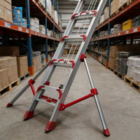 Pied télescopique industriel en métal de 1 mètre pour échelle - Pliable et pour usage domestique