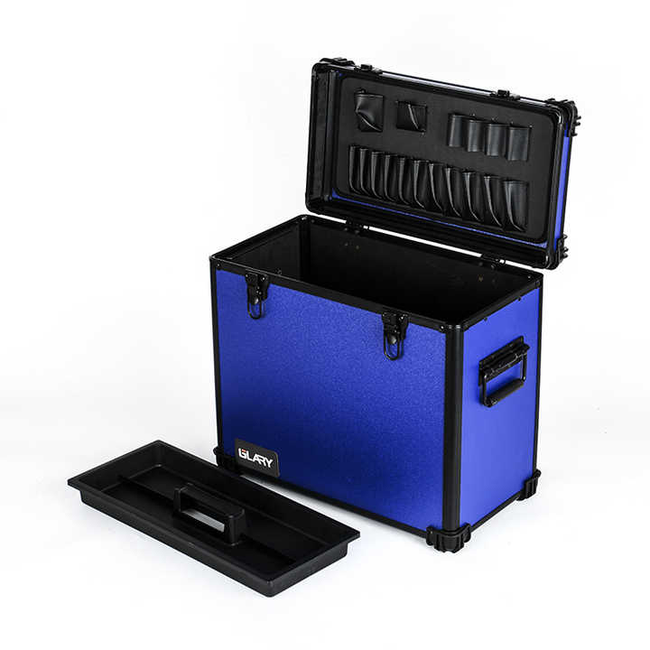 GLARY Stackable Tool case Box With Wheels Shockproof Aluminium Tool ...