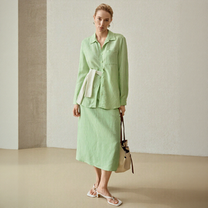 <span class=keywords><strong>Camicia</strong></span> da <span class=keywords><strong>donna</strong></span> in <span class=keywords><strong>misto</strong></span> <span class=keywords><strong>lino</strong></span> di alta qualità con bottoni e tasca sul petto |   Camicetta Comoda per il Pendolarismo, Fornitura Diretta dalla Fabbrica - Product Image 2