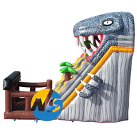 Toboggan gonflable dinosaure jurassique T Rex, trampoline commercial, toboggan sec combiné, château gonflable, toboggans gonflables 3D pour les fêtes