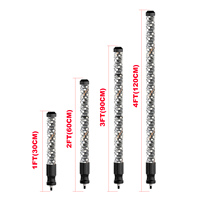 Lampes LED RGB à fouet de 2,2 pouces avec connecteur à déconnexion rapide, modes stroboscopiques couleur unie, 0,9 m, étanches IP67 pour véhicules tout-terrain